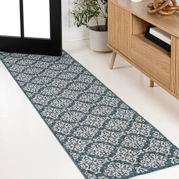 Amora Traditional Mediterranean Tile Design Indoor/Outdoor Area Rug